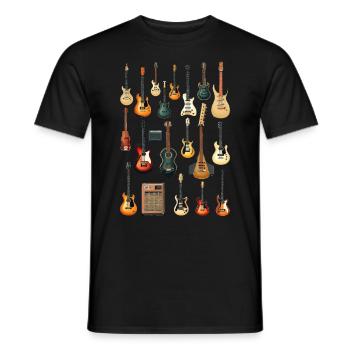 Guitar Different Guitars Music Lover Funny Guitars - T-shirt homme - noir - Devant - AI Model Male 178 light (178cm)