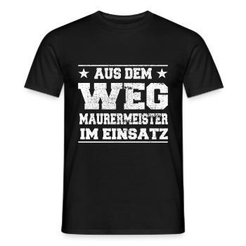 Hors du chemin Maître Maçon en design d’action - T-shirt homme - noir - Devant - AI Model Male 178 light (178cm)