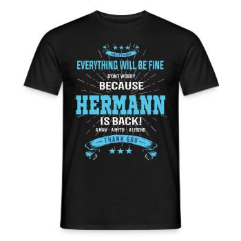 Tout ira bien Hermann est de retour - T-shirt homme - noir - Devant - AI Model Male 178 light (178cm)