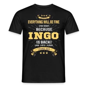 Tout ira bien Ingo est de retour - T-shirt homme - noir - Devant - AI Model Male 178 light (178cm)