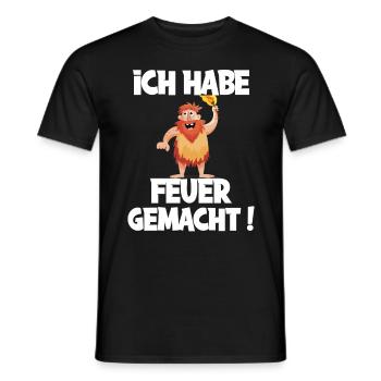 Ich hab Feuer gemacht für alle Männer - Männer T-Shirt - Schwarz - Vorne - AI Model Male 178 light (178cm)