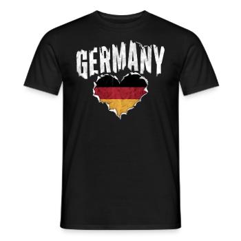 Allemagne Allemagne Allemand GER Almanya Alemania - T-shirt homme - noir - Devant - AI Model Male 178 light (178cm)