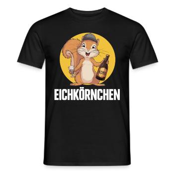 Eichkörnchen Eichhörnchen mit Korn - Männer T-Shirt - Schwarz - Vorne - AI Model Male 178 light (178cm)