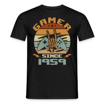 Gamer Since 1959 - Gaming Cadeau Anniversaire 1959 - T-shirt homme - noir - Devant - AI Model Male 178 light (178cm)