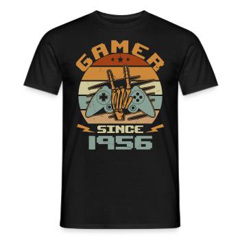 Gamer seit 1956 - Gaming Geburtstagsgeschenk 1956 - Männer T-Shirt - Schwarz - Vorne - AI Model Male 178 light (178cm)
