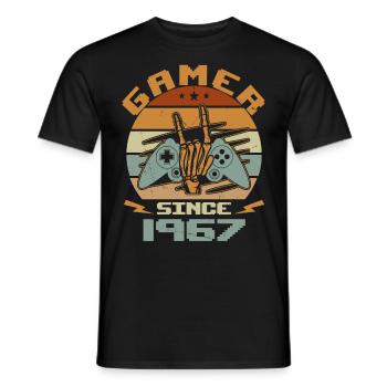Gamer seit 1967 - Gaming Geburtstagsgeschenk 1967 - Männer T-Shirt - Schwarz - Vorne - AI Model Male 178 light (178cm)