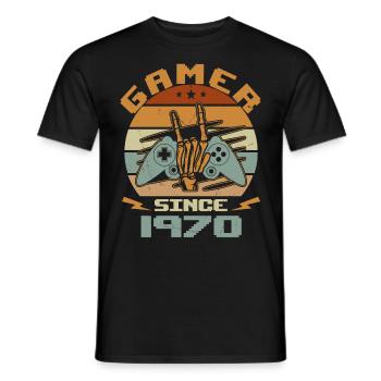 Gamer seit 1970 - Gaming Geburtstagsgeschenk 1970 - Männer T-Shirt - Schwarz - Vorne - AI Model Male 178 light (178cm)