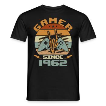 Gamer seit 1962 - Gaming Geburtstagsgeschenk 1962 - Männer T-Shirt - Schwarz - Vorne - AI Model Male 178 light (178cm)