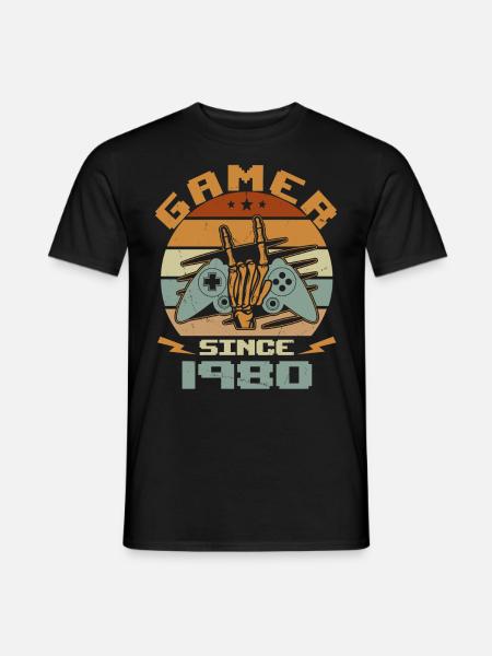 Gamer siden 1980 - Gaming fødselsdagsgave 1980 - Mænd T-shirt - sort