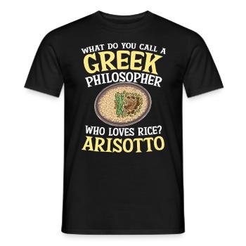 Greek Philosopher Who Loves Rice Arisotto - Männer T-Shirt - Schwarz - Vorne - AI Model Male 178 light (178cm)