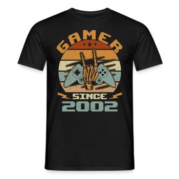 Gamer seit 2002 - Gaming-Jubiläumsgeschenk 2002 - Männer T-Shirt - Schwarz - Vorne - AI Model Male 178 light (178cm)