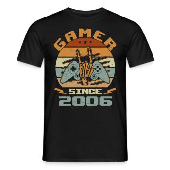 Gamer seit 2006 - Gaming-Jubiläumsgeschenk 2006 - Männer T-Shirt - Schwarz - Vorne - AI Model Male 178 light (178cm)