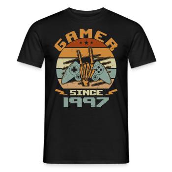 Gamer Since 1997 - Gaming Birthday Gift 1997 - Men's T-Shirt - black - Front - AI Model Male 178 light (178cm)