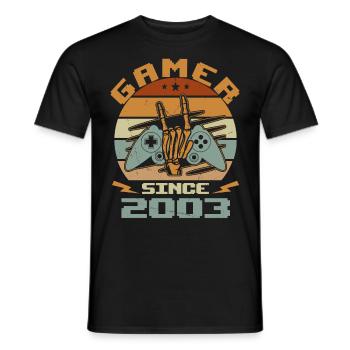 Gamer seit 2003 - Gaming Geburtstagsgeschenk 2003 - Männer T-Shirt - Schwarz - Vorne - AI Model Male 178 light (178cm)