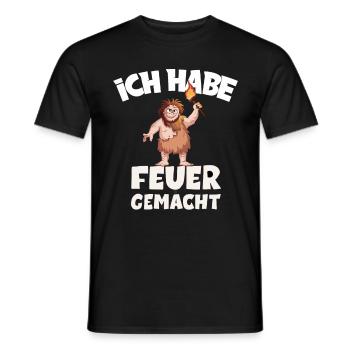 Ich hab Feuer gemacht für alle Männer - Männer T-Shirt - Schwarz - Vorne - AI Model Male 178 light (178cm)