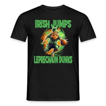 Irish Jumps Leprechaun Basketball - Männer T-Shirt - Schwarz - Vorne - AI Model Male 178 light (178cm)