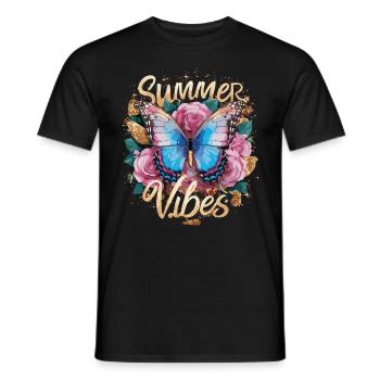 Schmetterling Summer Vibes - Männer T-Shirt - Schwarz - Vorne - AI Model Male 178 light (178cm)