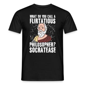 Flirtatious Philosopher Socratease - Männer T-Shirt - Schwarz - Vorne - AI Model Male 178 light (178cm)