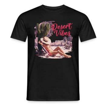 Sonnenuntergang Desert Vibes Urlaub Abenteuer - Männer T-Shirt - Schwarz - Vorne - AI Model Male 178 light (178cm)