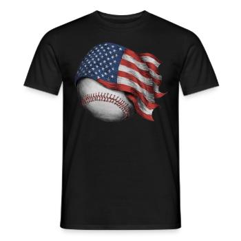 Baseball Men Women Kids Player Pitcher Softball - Männer T-Shirt - Schwarz - Vorne - AI Model Male 178 light (178cm)