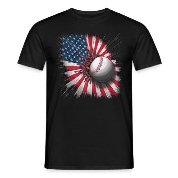 Baseball Hommes Femmes Enfants Joueur Lanceur Softball - T-shirt homme - noir - Devant - AI Model Male 178 light (178cm)