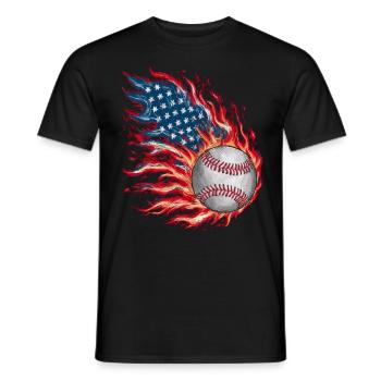 Baseball Men Women Kids Player Pitcher Softball - Männer T-Shirt - Schwarz - Vorne - AI Model Male 178 light (178cm)