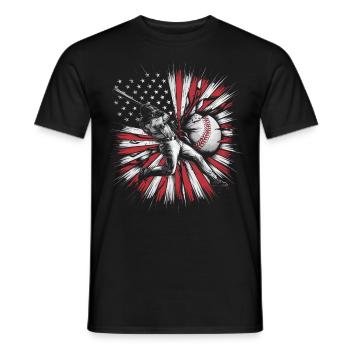 Baseball Hommes Femmes Enfants Joueur Lanceur Softball - T-shirt homme - noir - Devant - AI Model Male 178 light (178cm)