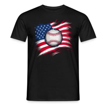 Baseball Men Women Kids Player Pitcher Softball - Männer T-Shirt - Schwarz - Vorne - AI Model Male 178 light (178cm)