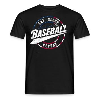 Baseball Men Women Kids Player Pitcher Softball - Männer T-Shirt - Schwarz - Vorne - AI Model Male 178 light (178cm)