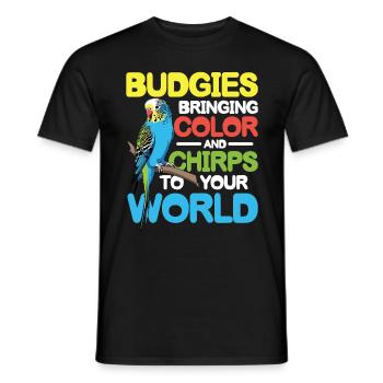 Budgies Bringing Color and Chirps To Your World - Männer T-Shirt - Schwarz - Vorne - AI Model Male 178 light (178cm)
