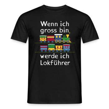 Wenn ich groß bin werde ich Lokführer für einen - Männer T-Shirt - Schwarz - Vorne - AI Model Male 178 light (178cm)