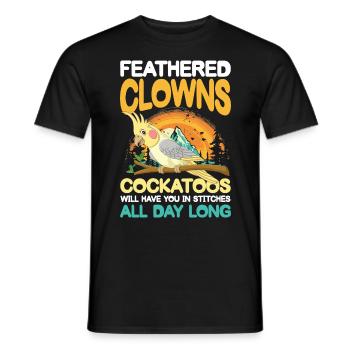 Featherd Clowns Cockatoos für eine Kakadu - Männer T-Shirt - Schwarz - Vorne - AI Model Male 178 light (178cm)