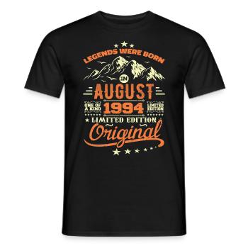 Cadeau Août 1994 Anniversaire Aout 1994 Vintage - T-shirt homme - noir - Devant - AI Model Male 178 light (178cm)