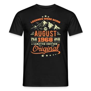 Cadeau Août 1968 Anniversaire Aout 1968 Vintage - T-shirt homme - noir - Devant - AI Model Male 178 light (178cm)