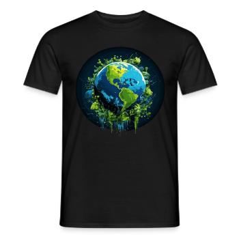 Respektier Muttererde Unseren Planeten Natur - Männer T-Shirt - Schwarz - Vorne - AI Model Male 178 light (178cm)