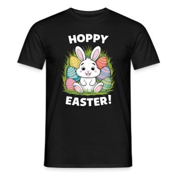 Frohe Ostern Hase Osterei Hoppy Easter - Männer T-Shirt - Schwarz - Vorne - AI Model Male 178 light (178cm)