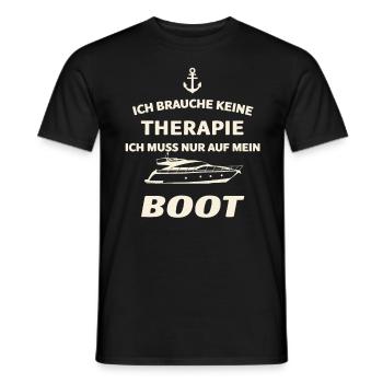 Ich Muss Nur Auf Mein Boot für einen - Männer T-Shirt - Schwarz - Vorne - AI Model Male 178 light (178cm)