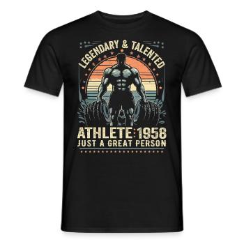 Vintage 1958 Fitness Cadeau D'anniversaire 1958 - T-shirt homme - noir - Devant - AI Model Male 178 light (178cm)