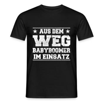 Les baby-boomers à l’écart en action Design - T-shirt homme - noir - Devant - AI Model Male 178 light (178cm)
