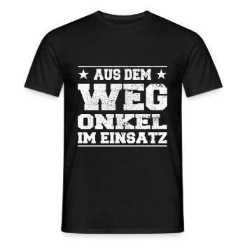 Out of the Way Uncle in Action Design - Men's T-Shirt - black - Front - AI Model Male 178 light (178cm)