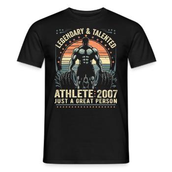 Vintage 2007 Fitness Birthday Gift 2007 - Men's T-Shirt - black - Front - AI Model Male 178 light (178cm)