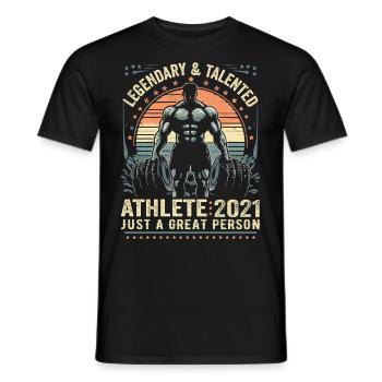 Vintage 2021 Fitness Cadeau D'anniversaire 2021 - T-shirt homme - noir - Devant - AI Model Male 178 light (178cm)