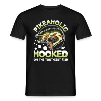 Pikeaholic Hooked on the Toothiest Fish - Männer T-Shirt - Schwarz - Vorne - AI Model Male 178 light (178cm)