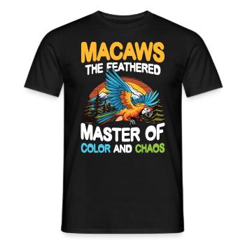 Macaws The Feathered Masters - Männer T-Shirt - Schwarz - Vorne - AI Model Male 178 light (178cm)
