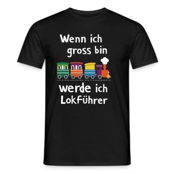 Wenn ich groß bin werde ich Lokführer für einen - Männer T-Shirt - Schwarz - Vorne - AI Model Male 178 light (178cm)