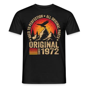 Original 1972 Vintage 1972 Birthday 1972 Retro - Men's T-Shirt - black - Front - AI Model Male 178 light (178cm)
