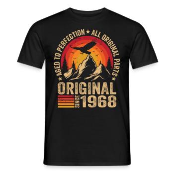 Original 1968 Vintage 1968 Anniversaire 1968 Rétro - T-shirt homme - noir - Devant - AI Model Male 178 light (178cm)