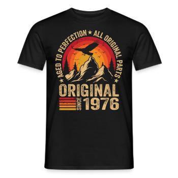 Original 1976 Vintage 1976 Anniversary 1976 Retro - Men's T-Shirt - black - Front - AI Model Male 178 light (178cm)