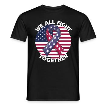 Gegen Krebs Patriotische Amerikanische Flagge - Männer T-Shirt - Schwarz - Vorne - AI Model Male 178 light (178cm)