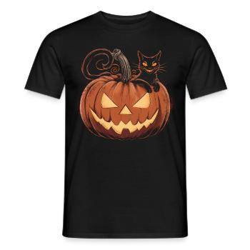 Halloween Costume Zombie Pumpkin Blood Spirit Party - Men's T-Shirt - black - Front - AI Model Male 178 light (178cm)
